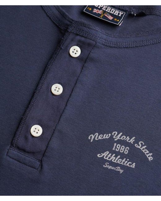 Superdry Blue & Co Athletic Essentials Button Down Long Sleeve Top
