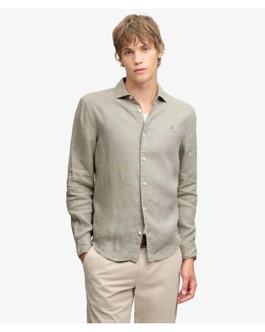 Superdry Gray & Co Riviera Long Sleeve Linen Shirt for men