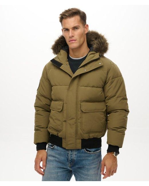 Superdry Green & Co Everest Hooded Puffer Bomber Jacket for men