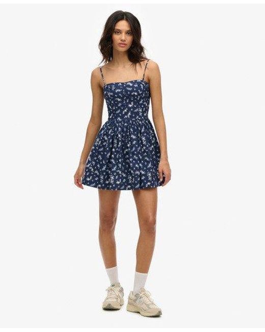 Superdry Minicami-jurk Met Korsetmodel in het Blue