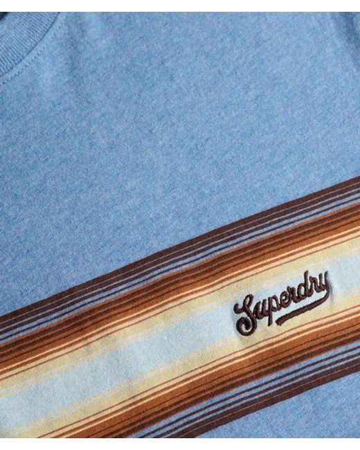 Superdry Blue & Co Outdoor Stripe Logo Relaxed T-shirt for men