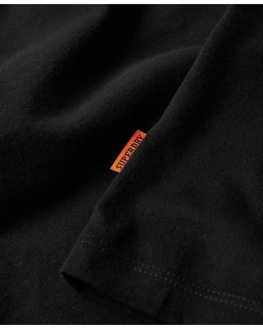 Superdry Organic Cotton Embroidered Logo V Neck T-shirt Black for Men ...