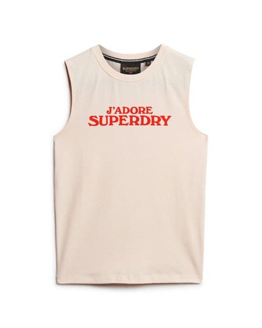 Superdry Gray & Co Classic Graphic Print Cotton Tank Top
