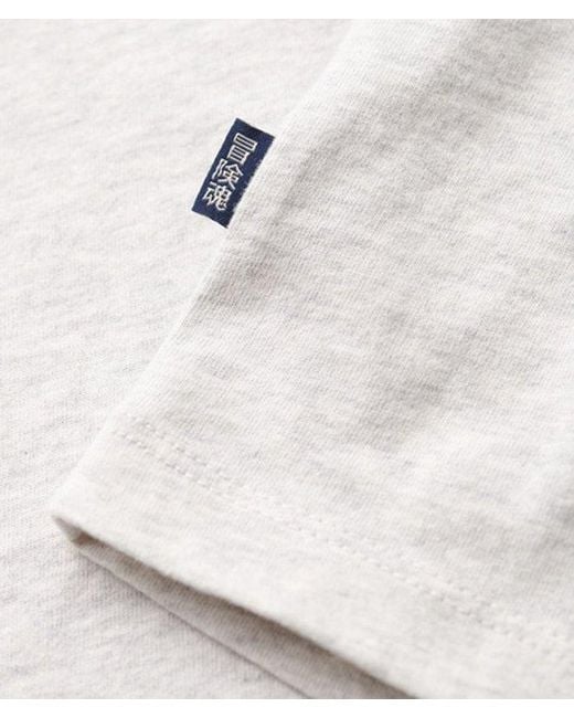 Superdry Essential T-shirt Van Biologisch Katoen Met V-hals En Logo in het White voor heren