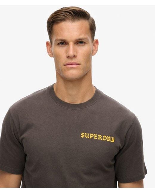 Superdry Gray & Co Tattoo Graphic Loose Fit T-shirt for men