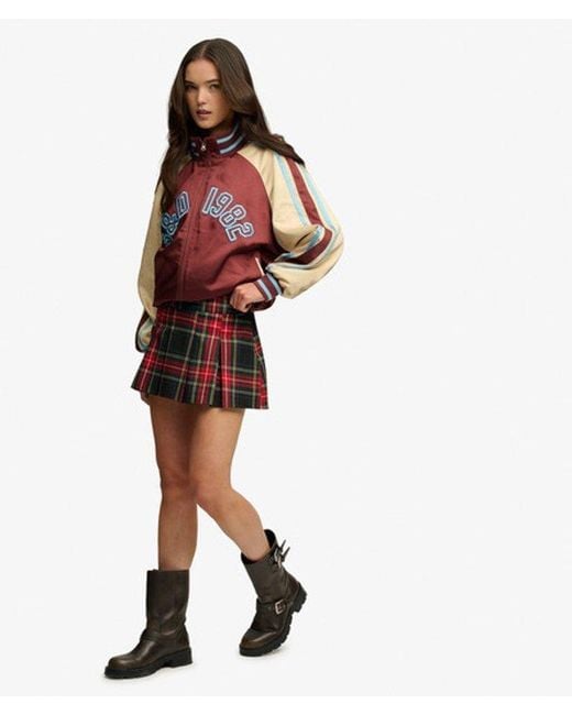 Superdry Red & Co Mini Pleated Skort