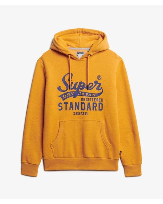 Superdry Orange Standard Script Hoodie for men