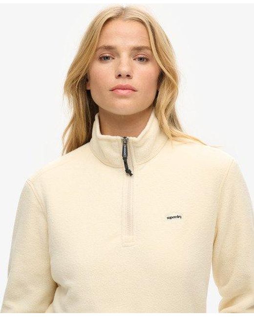 Superdry Natural Polar Fleece Cropped Half Zip