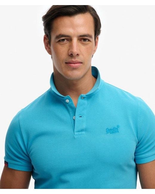 Superdry Blue Vintage Destroy Polo Shirt - Size: L for men