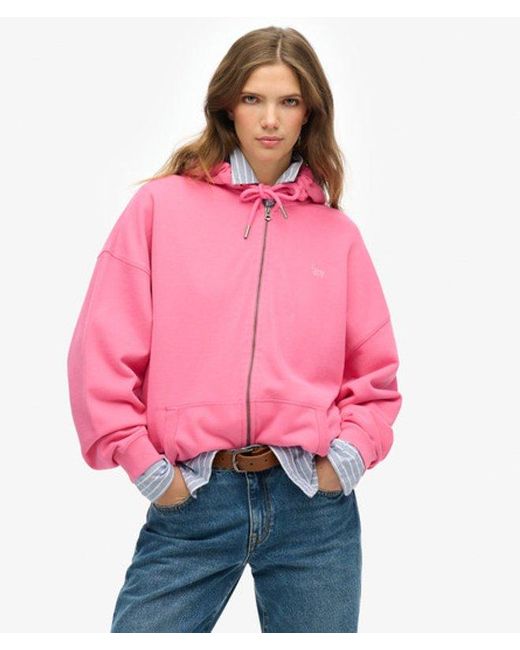 Superdry Studios Hoodie Met Rits in het Red