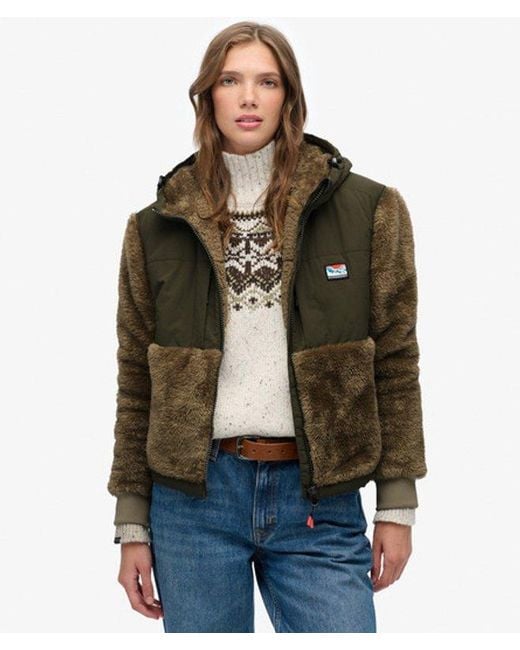 Superdry Brown & Co Super Soft Hybrid Full Zip Jacket