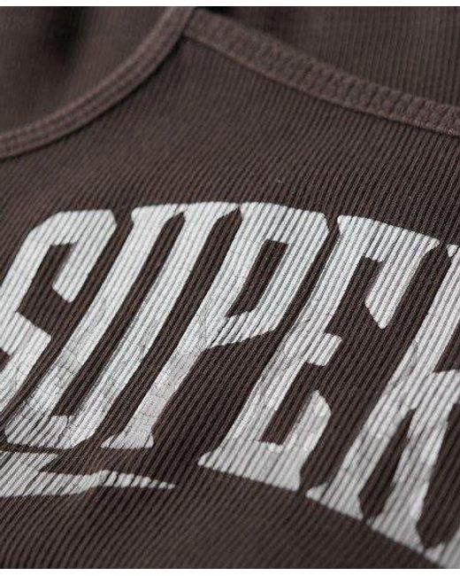 Superdry Geribd Hemdje Met Retro Rockerprint in het Black