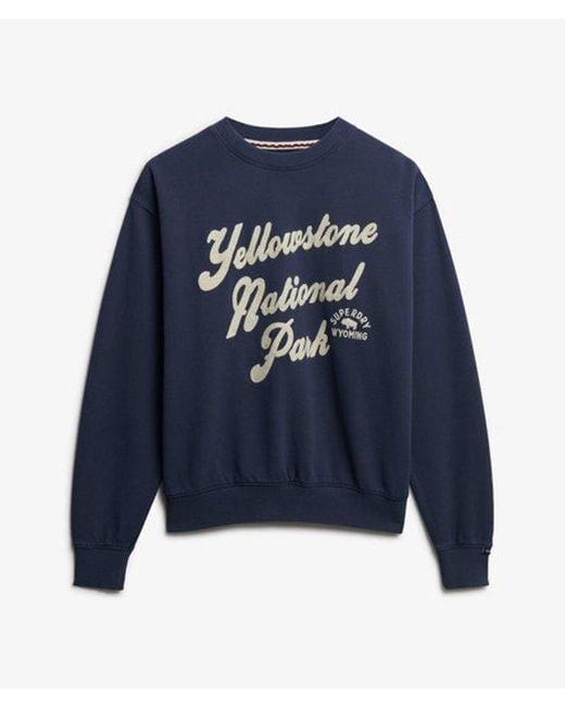 Superdry Blue Lo-Fi Outdoor Loose Sweatshirt