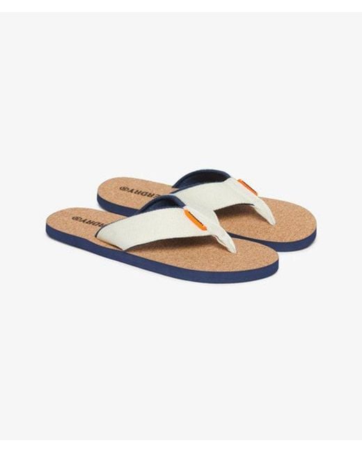 Superdry Brown & Co Cork Graphic Flip Flops for men