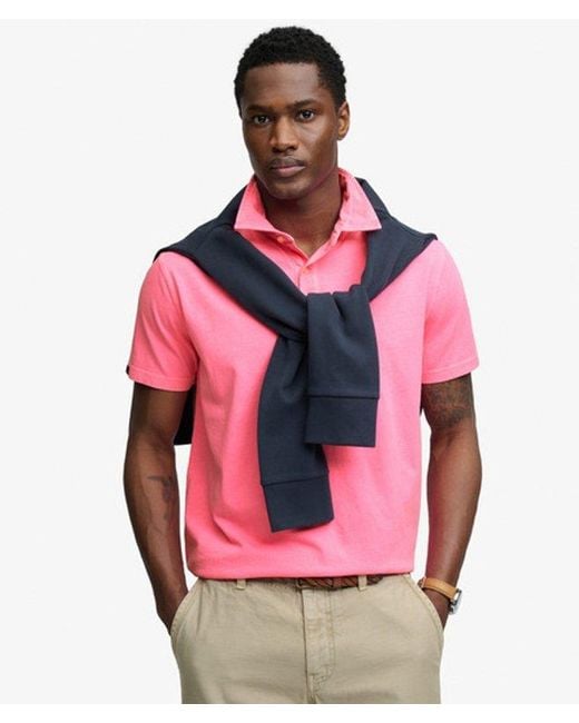 Superdry Pink & Co Essential Jersey Polo Shirt for men