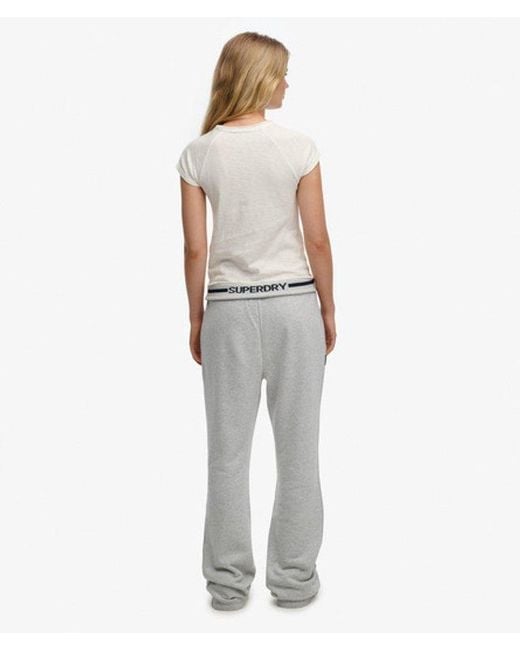 Superdry White Athletic Essentials Logo Low Rise Flare Jogger