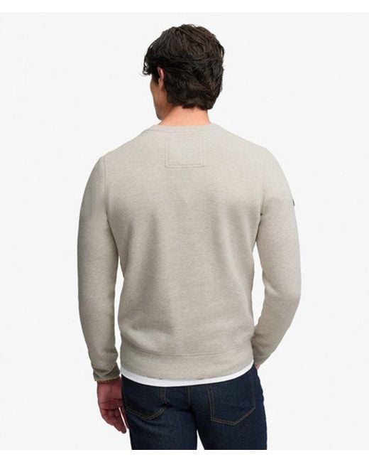 Superdry White Outdoor Stripe Logo Relaxed Sweatshirt for men