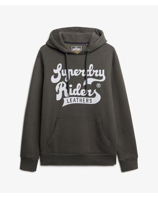 Superdry Gray Leathers Hoodie for men