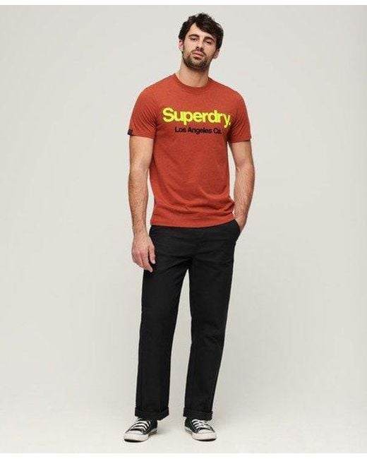 Superdry Klassiek Verwassen T-shirt Met Core-logo in het Red voor heren