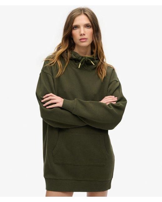 Robe à capuche avec strass effet tatouage Superdry en coloris Green