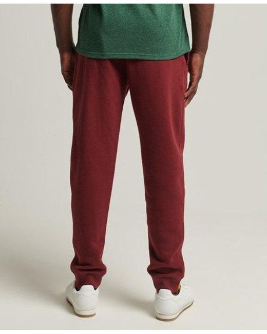 Superdry Red Vintage Script Style College Joggers Deep Port for men