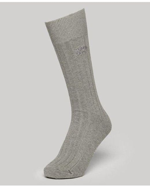 Superdry White Organic Cotton Core Rib Crew Sock 3 Pack