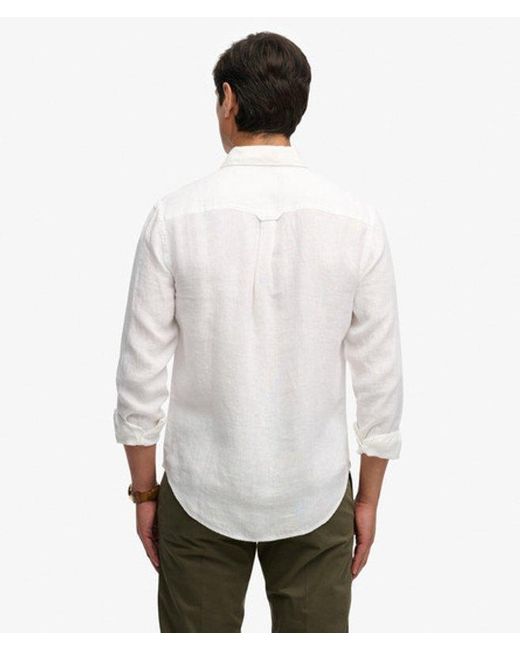 Superdry White & Co Riviera Long Sleeve Linen Shirt for men