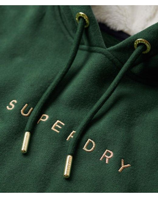Superdry Green Luxe Metallic Logo Hoodie Dress