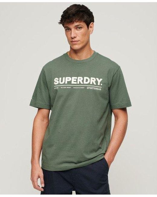 Superdry Green Utility Sport Logo Loose Fit T-shirt for men