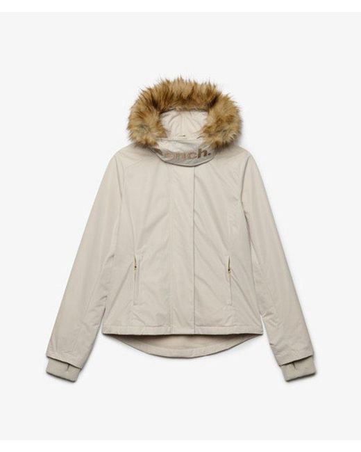 Superdry Natural Bench X & Co Bench Faux Fur Hooded Windcheater Jacket