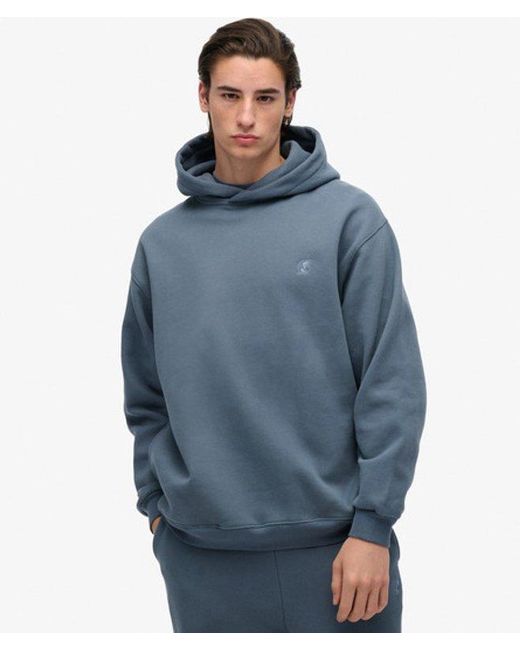 Superdry Blue Blank Oversized Hoodie for men