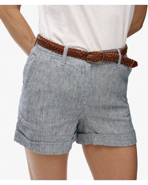 Superdry Blue & Co Mid Rise Linen Shorts