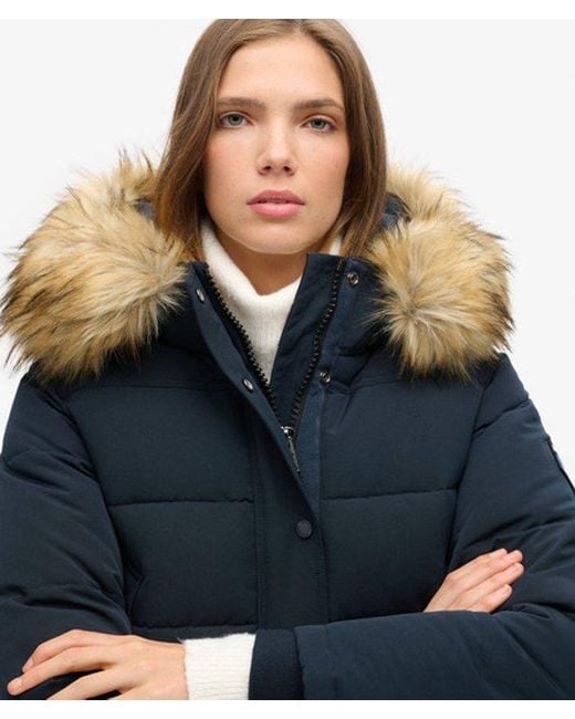 Superdry Blue Everest Hooded Bomber Jacket