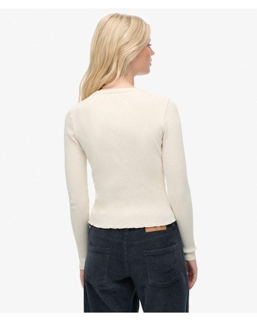 Superdry Natural & Co Athletic Essentials Ribbed Cardigan