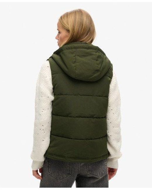 Superdry Green Everest Hooded Puffer Gilet