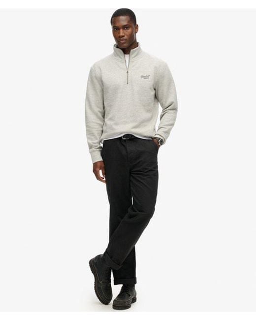 Superdry Gray & Co Essential Logo Henley Sweatshirt for men