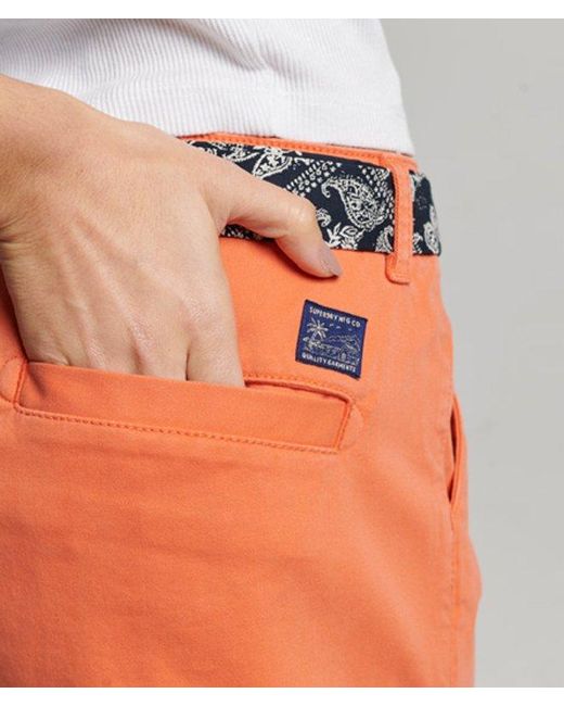 Superdry Orange Chino Hot Shorts