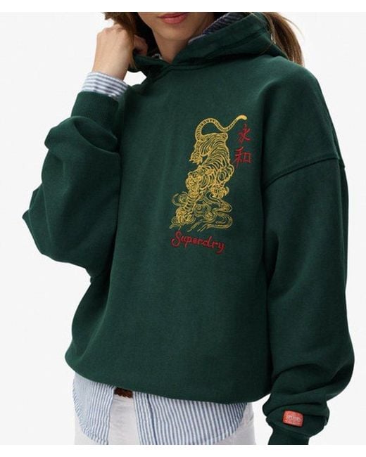 Femme Sweat À Capuche Overtaille Tokyo Narrative Taille Superdry en coloris Green