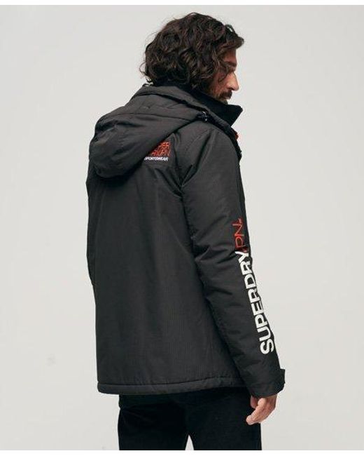 Superdry Black Hooded Yachter Windbreaker Jacket for men