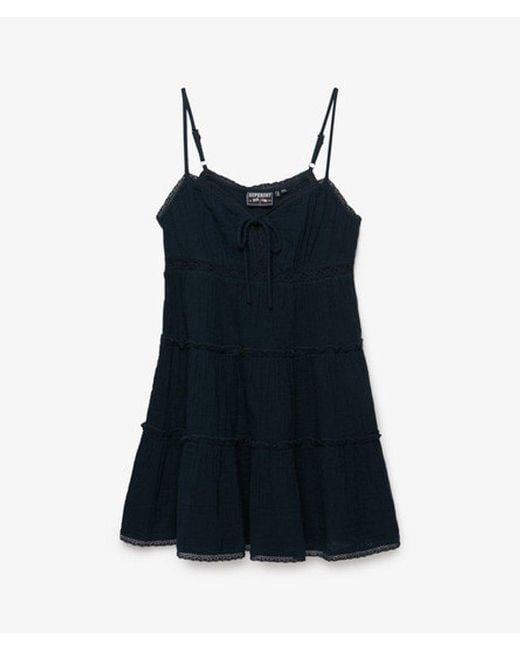 Superdry Black & Co Cheesecloth Tiered Mini Dress