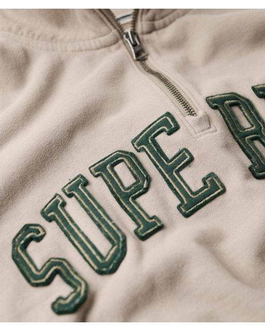 Superdry Natural & Co Athletic Essentials Applique Half Zip Sweatshirt