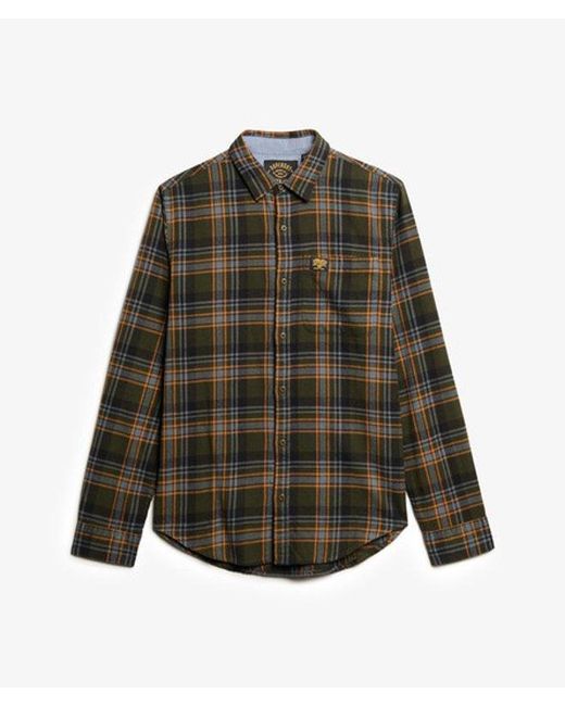 Superdry Black Organic Cotton Lumberjack Check Shirt for men
