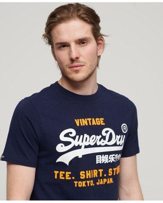 Superdry Blue Vintage Classic T-shirt for men