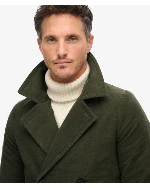 Superdry Green & Co The Merchant Store - Moleskin Pea Coat for men