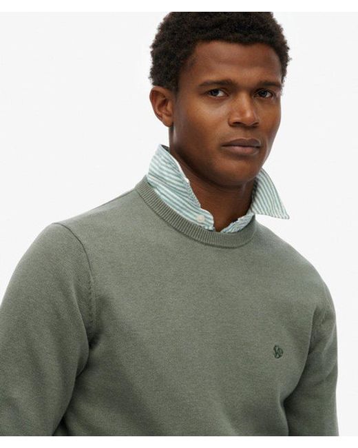 Superdry Essentials Katoenen Trui in het Green voor heren