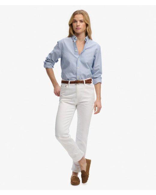 Superdry Blue & Co Slim Oxford Long Sleeve Shirt