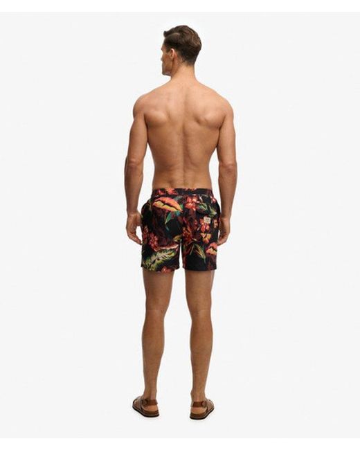 Superdry Black & Co Hawaiian Print 16-inch Swim Shorts for men