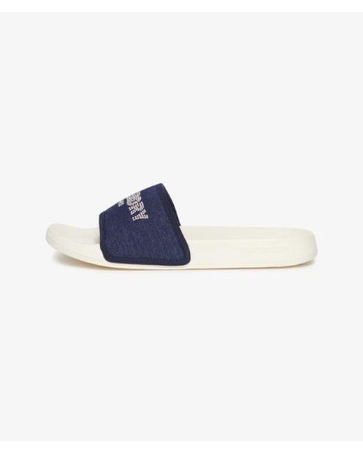 Superdry Blue & Co Rhinestone Luxe Pool Sliders