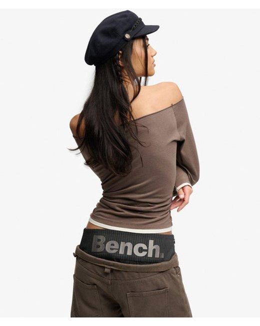 Superdry Brown Bench X & Co Bench Fitted Long Sleeve Layer Top