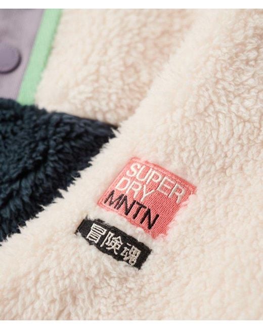 Superdry Super Soft Mash Up Teddyfleece in het Blue